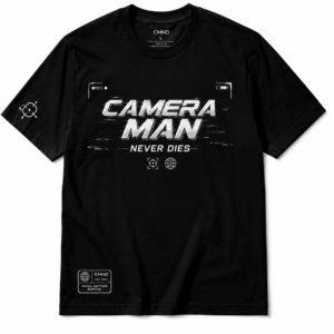 Camera Man Never Dies Graphic Tee - Black